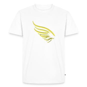ailes dorées symbole de mouches or scintillant - T-shirt Premium bio Homme - blanc - Devant - Nico (187cm)
