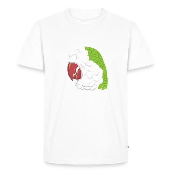 Je peux avoir l’air calme Drôle de perroquet disant quaker - T-shirt Premium bio Homme - blanc - Devant - Nico (187cm)