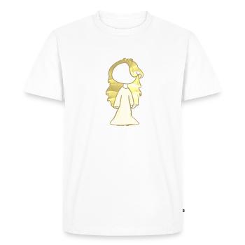 Symbole blond doré de la fille dorée - T-shirt Premium bio Homme - blanc - Devant - Nico (187cm)