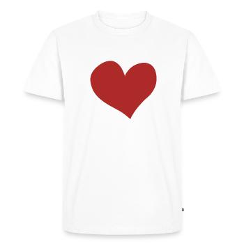symbole cœur rouge amour rouge - T-shirt Premium bio Homme - blanc - Devant - Nico (187cm)