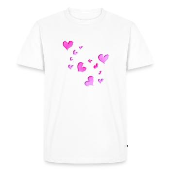 Heart Pattern Pink symbol glitter - Men's Premium Organic T-Shirt - white - Front - Nico (187cm)
