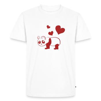 Panda cœurs rouges animal amour animal - T-shirt Premium bio Homme - blanc - Devant - Nico (187cm)