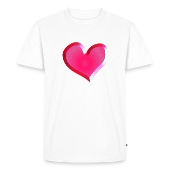 Pink Heart Symbol Glitter Pink - Men's Premium Organic T-Shirt - white - Front - Nico (187cm)