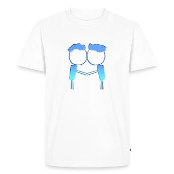 symbole couple bleu lgbt gay amour - T-shirt Premium bio Homme - blanc - Devant - Nico (187cm)