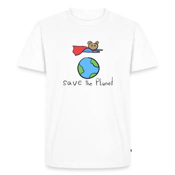 sauver la planète terre symbole héros voler - T-shirt Premium bio Homme - blanc - Devant - Nico (187cm)