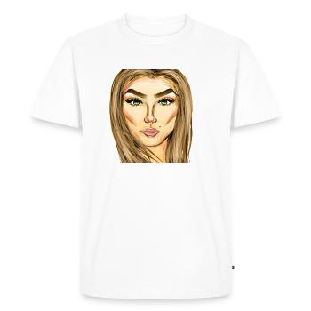 Woman Symbol Face Art Drawing - Men's Premium Organic T-Shirt - white - Front - Nico (187cm)