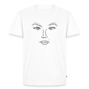 Art Face Man Symbol Template - Men's Premium Organic T-Shirt - white - Front - Nico (187cm)