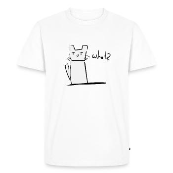 Cat confused cute animal - Men's Premium Organic T-Shirt - white - Front - Nico (187cm)