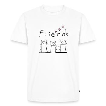 Amis trois chats animaux animal - T-shirt Premium bio Homme - blanc - Devant - Nico (187cm)