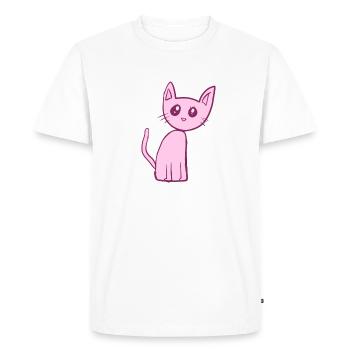 Chat rose animal animal mignon - T-shirt Premium bio Homme - blanc - Devant - Nico (187cm)