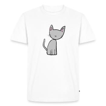grey cat animal pet grey symbol - Men's Premium Organic T-Shirt - white - Front - Nico (187cm)