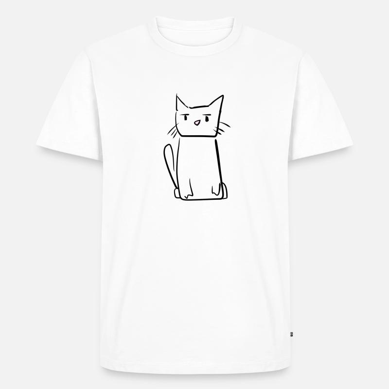 cartoon katze tier süß - Männer Premium Bio T-Shirt - Weiß