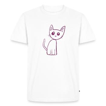 Pink Cat Animal Pet - Men's Premium Organic T-Shirt - white - Front - Nico (187cm)