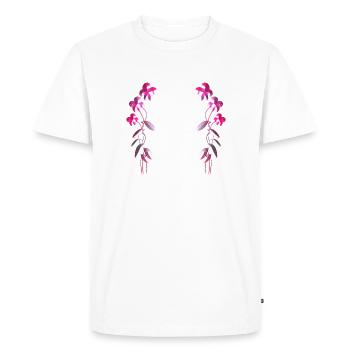 motif de fleurs roses - T-shirt Premium bio Homme - blanc - Devant - Nico (187cm)