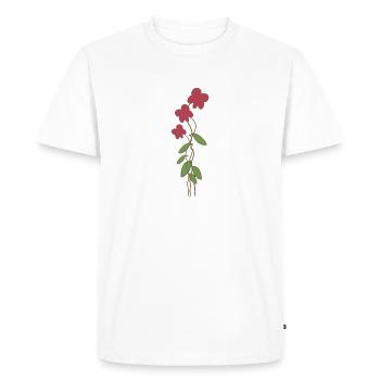 fleurs de rose plante rose - T-shirt Premium bio Homme - blanc - Devant - Nico (187cm)