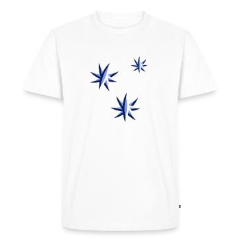 three blue stars - Men's Premium Organic T-Shirt - white - Front - Nico (187cm)