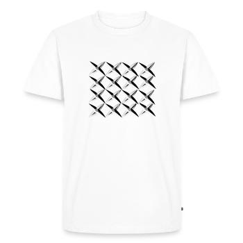 motif de croix de filet gris - T-shirt Premium bio Homme - blanc - Devant - Nico (187cm)