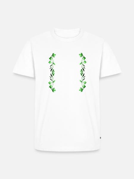 green line stroke plant - Men's Premium Organic T-Shirt - white