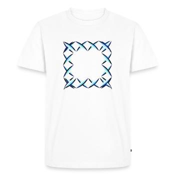 form symbol square blue crosses - Men's Premium Organic T-Shirt - white - Front - Nico (187cm)