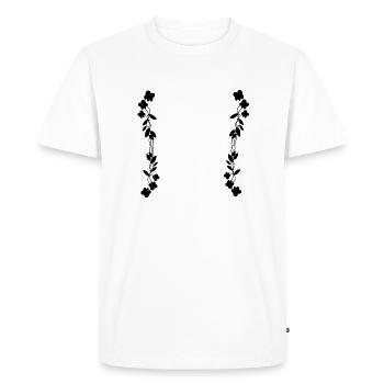 motif de contour de ligne de plante - T-shirt Premium bio Homme - blanc - Devant - Nico (187cm)