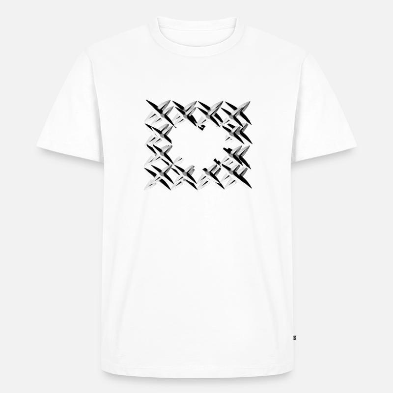 pattern cross net grey - Men's Premium Organic T-Shirt - white