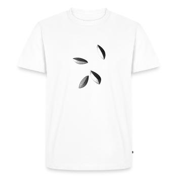 symboles gris feuilles de motifs - T-shirt Premium bio Homme - blanc - Devant - Nico (187cm)