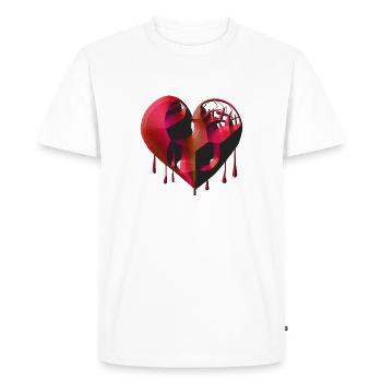 heart symbol red scars - Men's Premium Organic T-Shirt - white - Front - Nico (187cm)