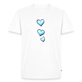 three hearts blue - Men's Premium Organic T-Shirt - white - Front - Nico (187cm)