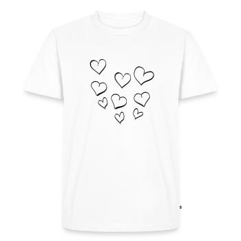 heart pattern love - Men's Premium Organic T-Shirt - white - Front - Nico (187cm)