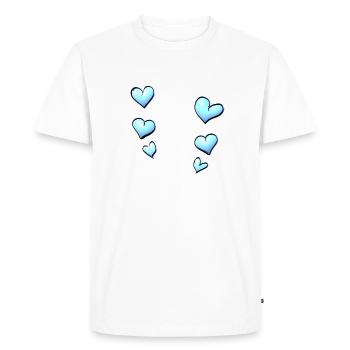 hearts pattern blue - Men's Premium Organic T-Shirt - white - Front - Nico (187cm)