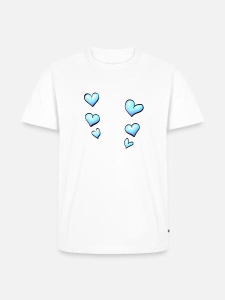 hearts pattern blue - Men's Premium Organic T-Shirt - white