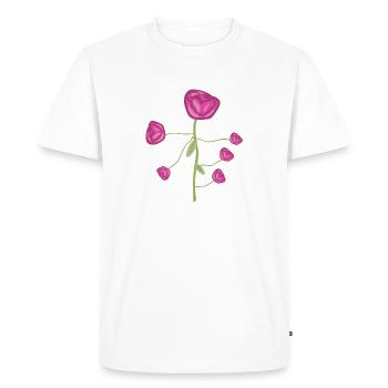 pink rose flower symbol plant - Men's Premium Organic T-Shirt - white - Front - Nico (187cm)