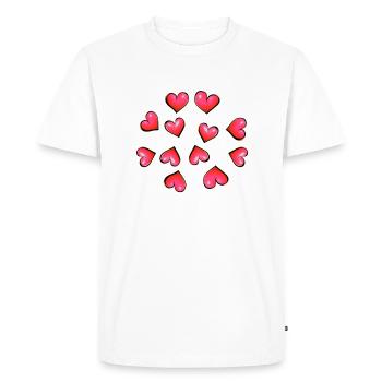 hearts pattern pink heart pink - Men's Premium Organic T-Shirt - white - Front - Nico (187cm)
