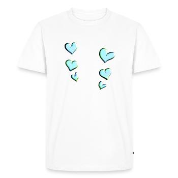 blue hearts pattern love - Men's Premium Organic T-Shirt - white - Front - Nico (187cm)