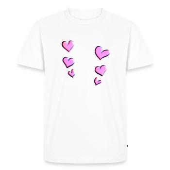 motif de cœur de cœur rose - T-shirt Premium bio Homme - blanc - Devant - Nico (187cm)