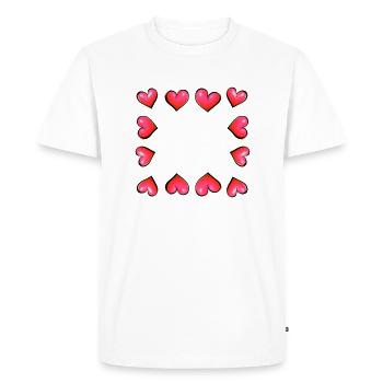 coeur cadre coeur rose - T-shirt Premium bio Homme - blanc - Devant - Nico (187cm)