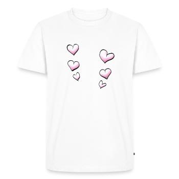 hearts pattern pink - Men's Premium Organic T-Shirt - white - Front - Nico (187cm)