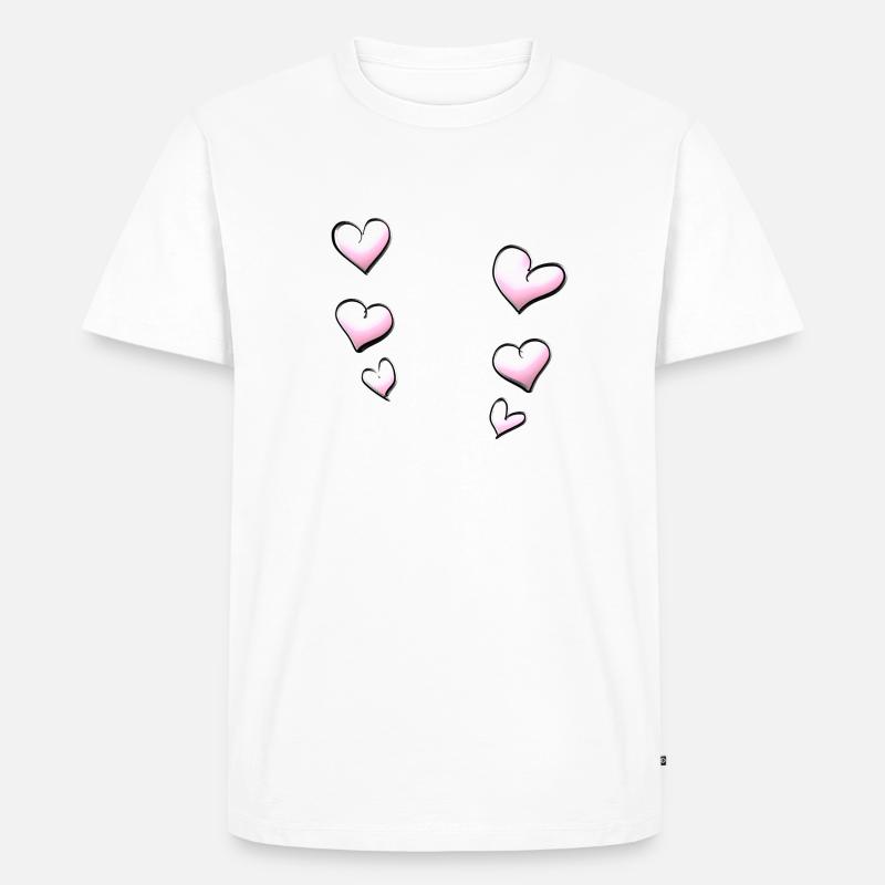 herzen muster rosa - Männer Premium Bio T-Shirt - Weiß