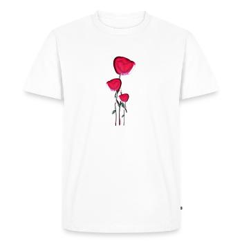 rose fleur - T-shirt Premium bio Homme - blanc - Devant - Nico (187cm)