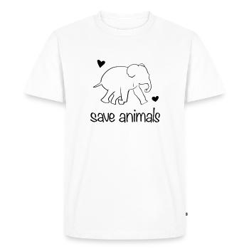 sauver les animaux animal éléphant militants des droits des animaux - T-shirt Premium bio Homme - blanc - Devant - Nico (187cm)