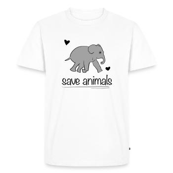 sauver les animaux animal éléphant bien-être animal - T-shirt Premium bio Homme - blanc - Devant - Nico (187cm)