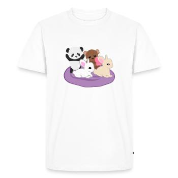 Animaux mignons panda lapin ours câlin - T-shirt Premium bio Homme - blanc - Devant - Nico (187cm)