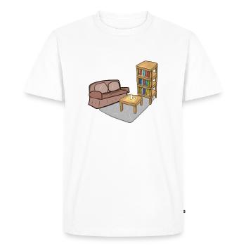 Living Symbol Table Sofa Living Room Shelf - Men's Premium Organic T-Shirt - white - Front - Nico (187cm)