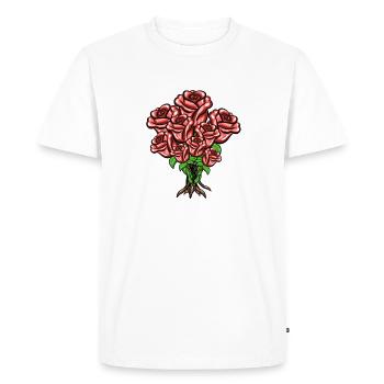 Bouquet Cartoon Rouge Symbole - T-shirt Premium bio Homme - blanc - Devant - Nico (187cm)