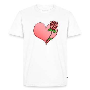 Symbole de forme de cœur de fleur de rose - T-shirt Premium bio Homme - blanc - Devant - Nico (187cm)