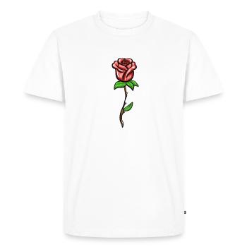 Symbol flower shape plant red - Men's Premium Organic T-Shirt - white - Front - Nico (187cm)