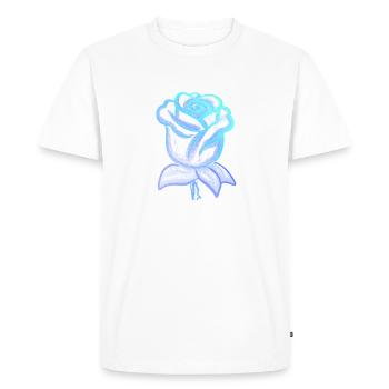 Rose flower flower blue - Men's Premium Organic T-Shirt - white - Front - Nico (187cm)