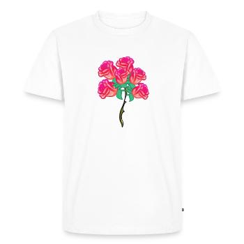 Bouquet de plantes de rose en forme de symbole de floraison - T-shirt Premium bio Homme - blanc - Devant - Nico (187cm)