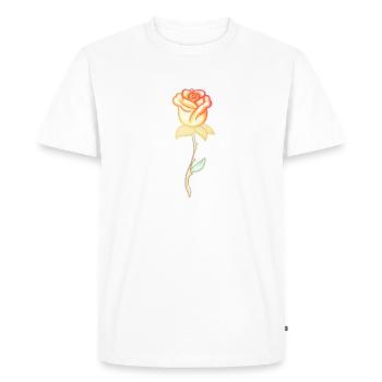 Fleur de rose de plante dorée - T-shirt Premium bio Homme - blanc - Devant - Nico (187cm)