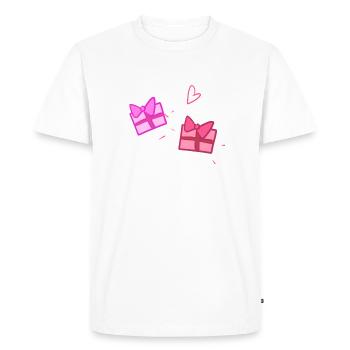 Deux cadeaux symbole forme Noël - T-shirt Premium bio Homme - blanc - Devant - Nico (187cm)